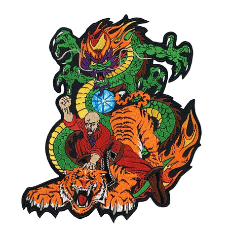 Parche bordado textil de dragón para calzado